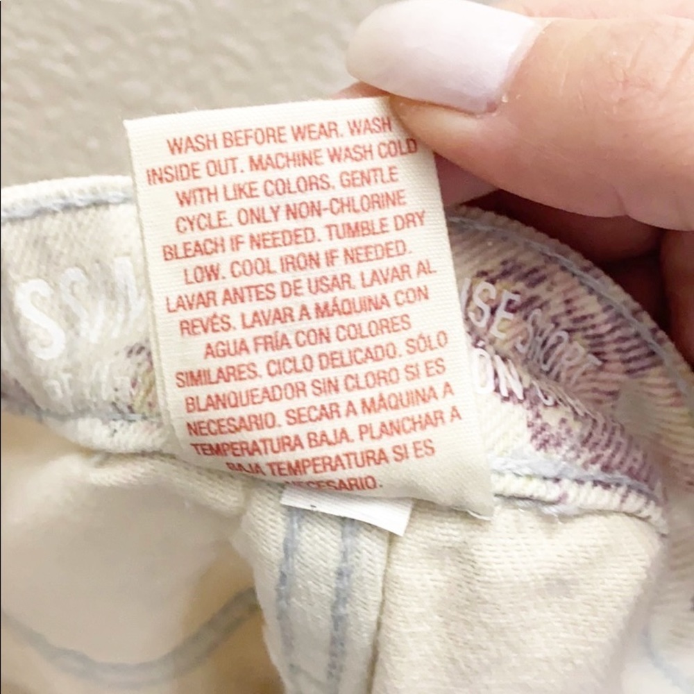 Mossimo Floral Cream Denim High Rise Cuffed Shorts - Picture 9 of 9